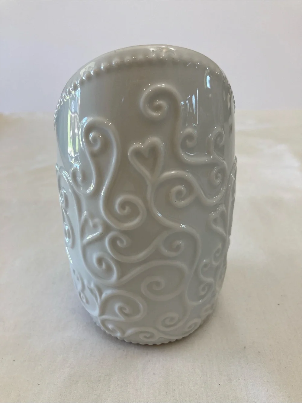 50th Anniversary White and Gold Decorative Porcelain Vase